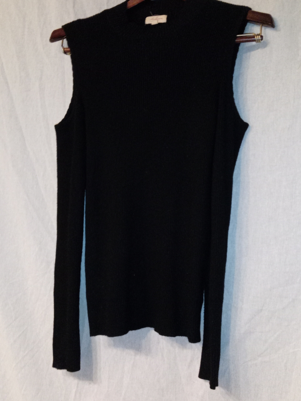 Ambiance Black Off-the-Shoulder Long Sleeve Sweater